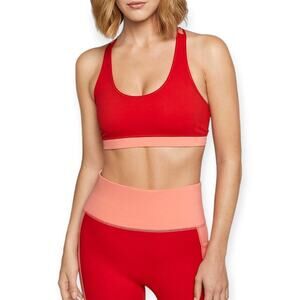 NWT Fourlaps Infinity Sports Bra XS Crimson Blush Athletic Compression NEW